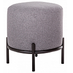 Круглый пуф на металлических ножках с обивкой из рогожки Casey Poof варинант исполнения - 1 | Loft Concept в Новосибирске