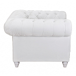 Кресло низкое с мягкой обивкой из велюра на 4-х ножках из массива березы Sophie Armchair white варинант исполнения - 2 | Loft Concept в Новосибирске