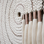 Художественный Гобелен Макраме White Disk Harmony варинант исполнения - 3 | Loft Concept в Новосибирске