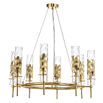 Люстра подвесная круглая с 8-ю цилиндрическими плафонами из стекла LIAISON варинант исполнения - 3 | Loft Concept в Новосибирске