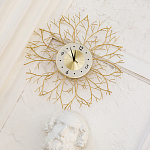 Часы настенные из металла золотые с белым циферблатом Current Time варинант исполнения - 4 | Loft Concept в Новосибирске