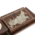 Настольный письменный набор с часами в виде пирамиды из природного камня обсидиана Pyramid of Time варинант исполнения - 4 | Loft Concept в Новосибирске