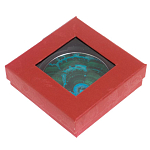 Зеркало карманное складное круглое из натурального камня Малахит с Хризоколлой в подарочной упаковке Silver Stone Mirrors варинант исполнения - 4 | Loft Concept в Новосибирске