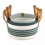 Корзина для хранения с ручками плетеная Interlacement Green  варинант исполнения - 3 | Loft Concept в Новосибирске