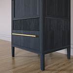 Узкий Шкаф Primo с 2 выдвижными ящиками Черный дуб варинант исполнения - 4 | Loft Concept в Новосибирске