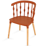 Пластиковый стул на ножках из массива бука Ferret Spiral Brown варинант исполнения - 7 | Loft Concept в Новосибирске