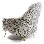 Кресло мягкое с принтом на золотистых ножках Onlooker варинант исполнения - 4 | Loft Concept в Новосибирске