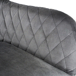 Барный стул со спинкой и подлокотниками на 4-х деревянных ножках Douglas Rhombus Серый Велюр варинант исполнения - 4 | Loft Concept в Новосибирске