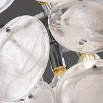 Люстра из белых стеклянных дисков на серебрянном каркасе White Glowing Reflectors варинант исполнения - 6 | Loft Concept в Новосибирске