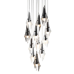 Люстра каскадная с 12-ю рельефными прозрачными плафонами Glass Pod  варинант исполнения - 1 | Loft Concept в Новосибирске