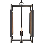 Люстра прямоугольной формы с чёрным каркасом и вставкой из плетеного материала Cage for Light варинант исполнения - 3 | Loft Concept в Новосибирске