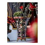 Ваза из фарфора черная с цветочной росписью и бронзовой стрекозой Spring Garden варинант исполнения - 5 | Loft Concept в Новосибирске