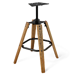 Барный стул со спинкой и подлокотниками на 4-х коричневых ножках Бежевый Велюр Ava Charm варинант исполнения - 3 | Loft Concept в Новосибирске