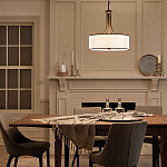 Люстра подвесная с двойным круглым плафоном из органзы и матового стекла Kichler варинант исполнения - 12 | Loft Concept в Новосибирске