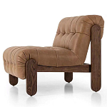 Кресло с деревянным каркасом и обивкой из кожи Medieval Furniture варинант исполнения - 1 | Loft Concept в Новосибирске