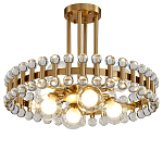 Люстра круглая золотистая с прозрачными стеклянными плафонами в форме шара Crystal Kaleidoscope варинант исполнения - 1 | Loft Concept в Новосибирске