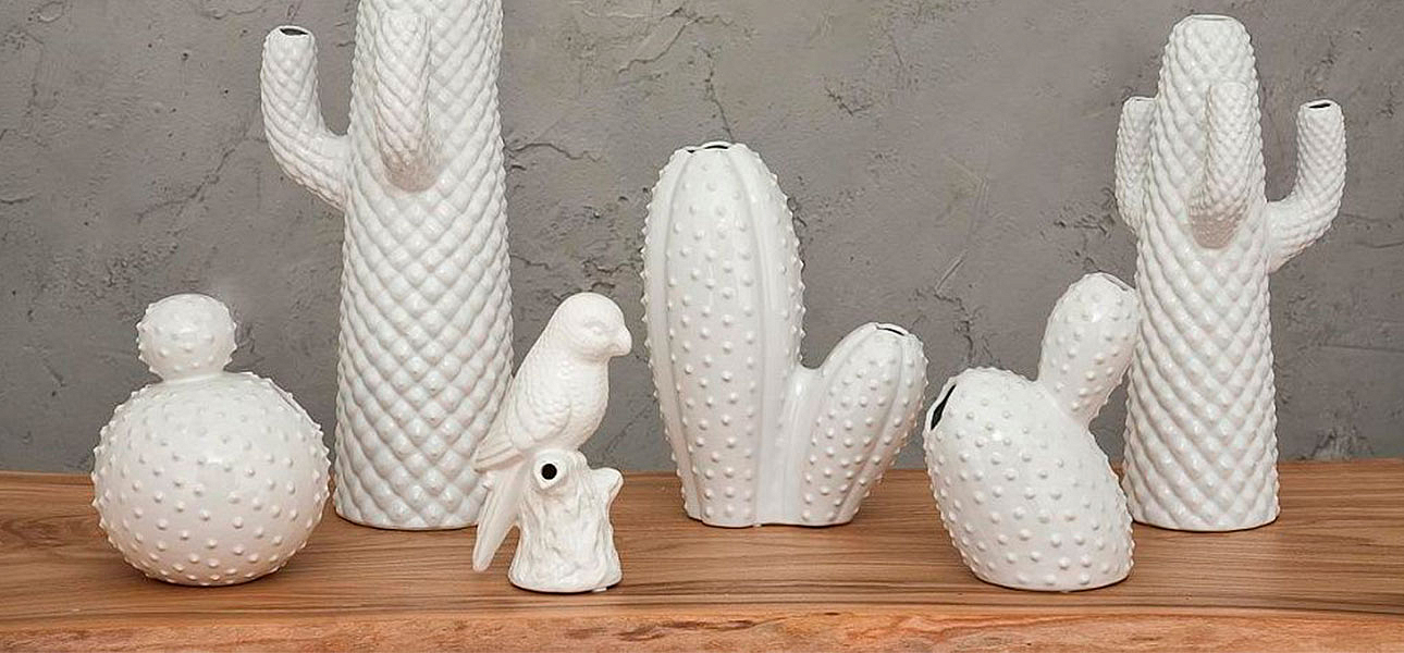 Фигурка керамика белый кактус White Cactus - Loft-Concept в Новосибирске