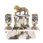 Настольный письменный набор из мрамора с декором в виде льва в подарочной упаковке Marble Accessory варинант исполнения - 1 | Loft Concept в Новосибирске