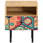 Прикроватная тумба с изображением на ящике Elise Nightstand варинант исполнения - 17 | Loft Concept в Новосибирске