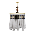 Люстра квадратная плетеная с бахромой Wicker Square Chandelier with Tassels варинант исполнения - 1 | Loft Concept в Новосибирске