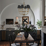 Бра с металлическим основанием бронзового цвета и 2-мя черными конусовидными абажурами Dignity варинант исполнения - 5 | Loft Concept в Новосибирске