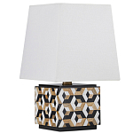 Настольная лампа с фигурным узором и трапециевидным абажуром Сonundrum варинант исполнения - 3 | Loft Concept в Новосибирске