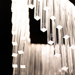 Люстра золотого цвета в форме галочки с каскадом длинных прозрачных трубок Eurofase варинант исполнения - 11 | Loft Concept в Новосибирске