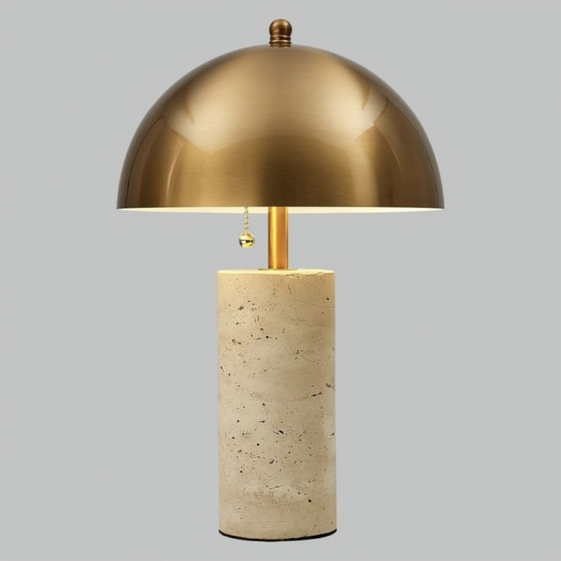 Настольная Лампа Lorenza Brass Beige stone Латунь Бежевый в Новосибирске | Loft Concept 