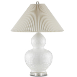 Настольная лампа фарфоровая с плиссированным конусовидным абажуром White Glaze варинант исполнения - 3 | Loft Concept в Новосибирске