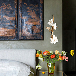 Люстра с белыми цветами на ветвистом каркасе Lure by PELLE варинант исполнения - 3 | Loft Concept в Новосибирске