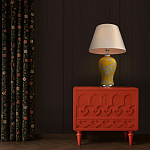 Настольная лампа желтая с изображением белых птиц Flight Among Acacia варинант исполнения - 5 | Loft Concept в Новосибирске