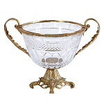 Чаша из прозрачного стекла с ручками и ободком из бронзы Eden Garden варинант исполнения - 1 | Loft Concept в Новосибирске