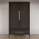 Шкаф платяной Primo с выдвижными ящиками шпон Темный орех варинант исполнения - 2 | Loft Concept в Новосибирске