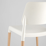 Пластиковый стул на ножках из массива бука Ferret White варинант исполнения - 7 | Loft Concept в Новосибирске