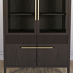 Витрина Primo со стеклянными фасадами и буфетом шпон Темный орех варинант исполнения - 6 | Loft Concept в Новосибирске