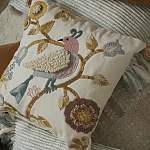 Чехол на подушку с кисточками и вышивкой птиц Ethnic mix Birds Square варинант исполнения - 6 | Loft Concept в Новосибирске