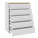 Комод с белым глянцевым фасадом с 5-ю ящиками Grace of Furniture  варинант исполнения - 2 | Loft Concept в Новосибирске