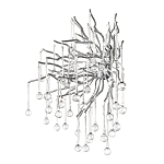 Бра с лучеобразным основанием и подвесками из прозрачного стекла в виде длинных капель Droplet Chandelier варинант исполнения - 11 | Loft Concept в Новосибирске