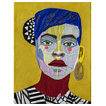 Картина с вышивкой Портрет wall panel People with the yellow ear 1 варинант исполнения - 2 | Loft Concept в Новосибирске