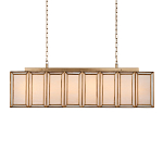 Люстра прямоугольная с каркасом золотого цвета Soft Glow Lamps варинант исполнения - 1 | Loft Concept в Новосибирске