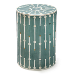 Приставной круглый столик с инкрустацией blue Mandika Bone Inlay  варинант исполнения - 2 | Loft Concept в Новосибирске