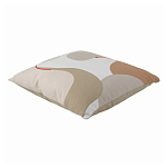 Подушка декоративная хлопковая бежевого цвета с абстрактным принтом Elysian Flow Sand варинант исполнения - 1 | Loft Concept в Новосибирске