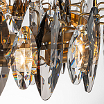 Люстра подвесная круглая с овальными подвесками из стекла дымчатого цвета Harlow Crystal Round варинант исполнения - 2 | Loft Concept в Новосибирске