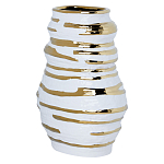 Ваза белая с рельефной поверхностью и золотыми полосами Vase Beehive варинант исполнения - 1 | Loft Concept в Новосибирске