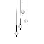 Люстра светодиодная каскадная с 4-мя сферическими стеклянными плафонами Splatter варинант исполнения - 2 | Loft Concept в Новосибирске