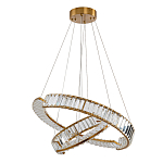 Светодиодная двухъярусная кольцевая люстра из хрусталя и стали и с пультом для регулировки света Maude Crystal Light варинант исполнения - 5 | Loft Concept в Новосибирске