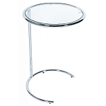 Приставной столик на серебристом основании с столешницей из стекла Noir варинант исполнения - 1 | Loft Concept в Новосибирске