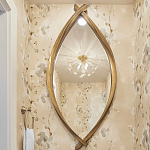 Зеркало овальное в деревянной золотистой раме Oval Gold Lines варинант исполнения - 3 | Loft Concept в Новосибирске