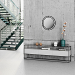 Настенное зеркало круглой формы в черной металлической раме BUBBLE MIRROR BLACK варинант исполнения - 2 | Loft Concept в Новосибирске