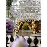 Конфетница прозрачная стеклянная на бронзовых ножках в виде морских коньков с крышкой в виде ракушки Eden Garden варинант исполнения - 5 | Loft Concept в Новосибирске